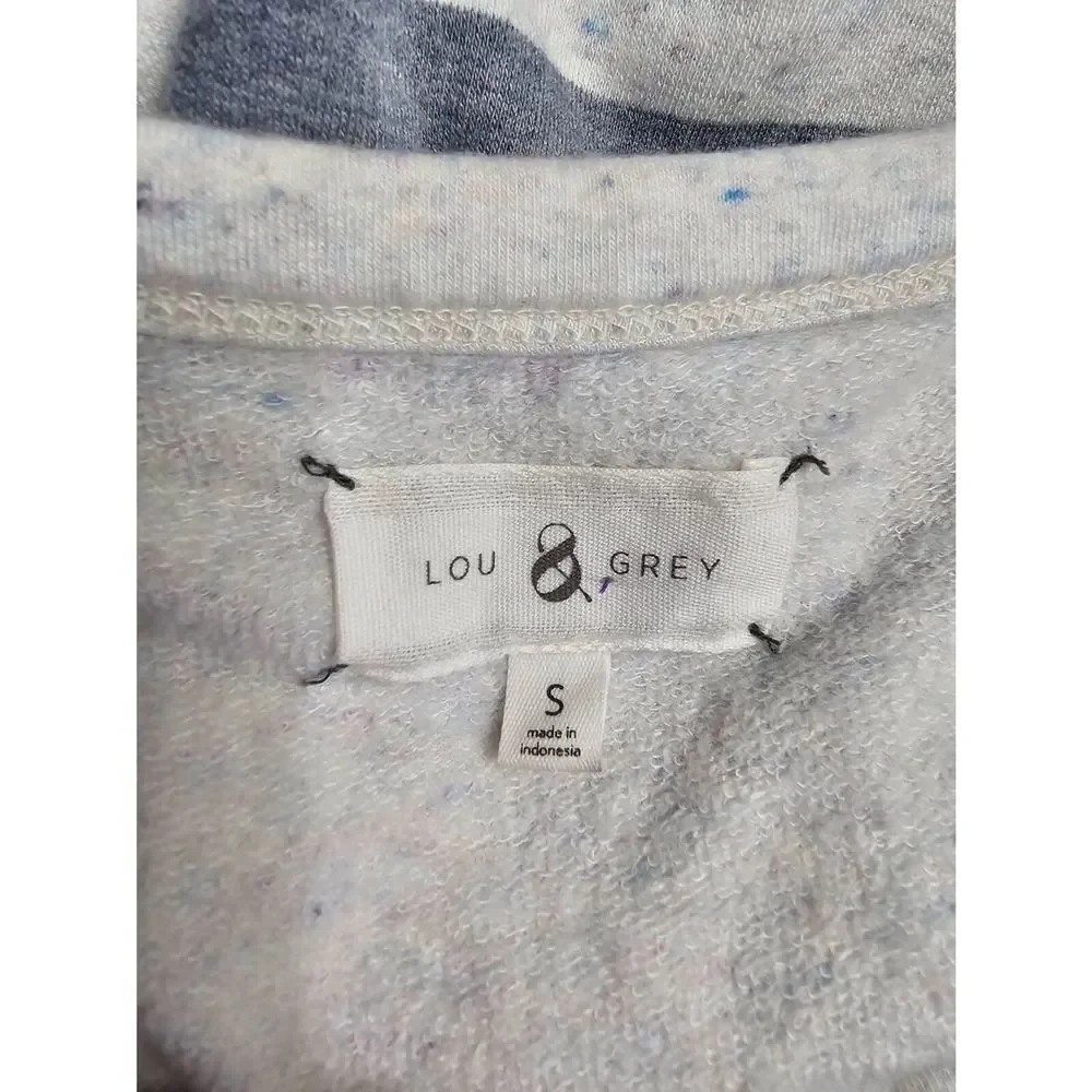 Lou & Grey Soft Striped Tee Shirt Dress Grey and Off White Size Small - Picture 8 of 8